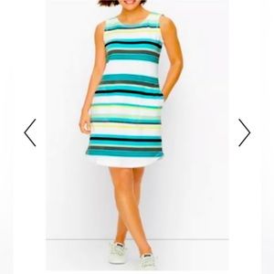 Talbots- Sleeveless Knit Dress with Back Detail, White Multi, Size XLP